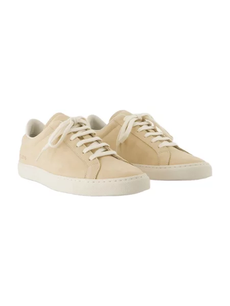 Sneakersy Common Projects skórzane z okrągłym noskiem różowe