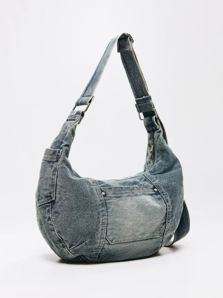 Bershka Torba preko ramena sivkasto plava