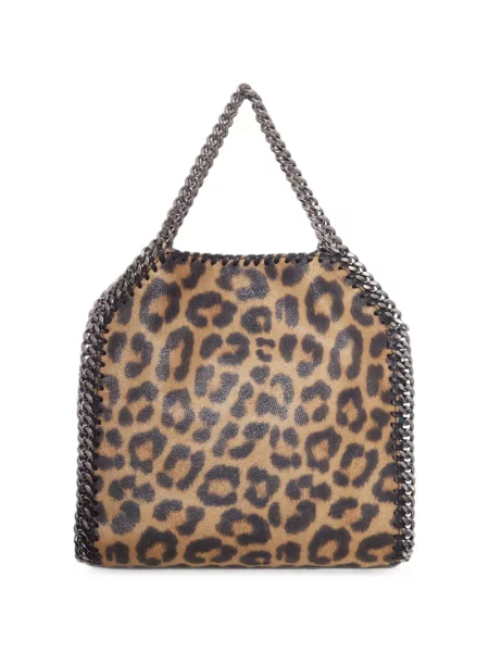 Geantă shopper Stella Mccartney cu imagine cu model leopard