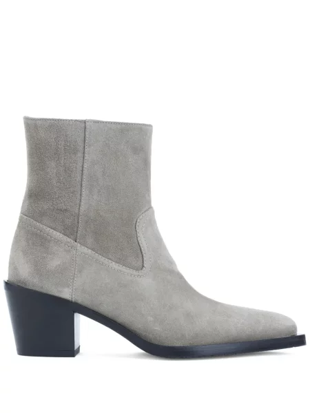 Botine Stuart Weitzman din piele de căprioară cowboy gri