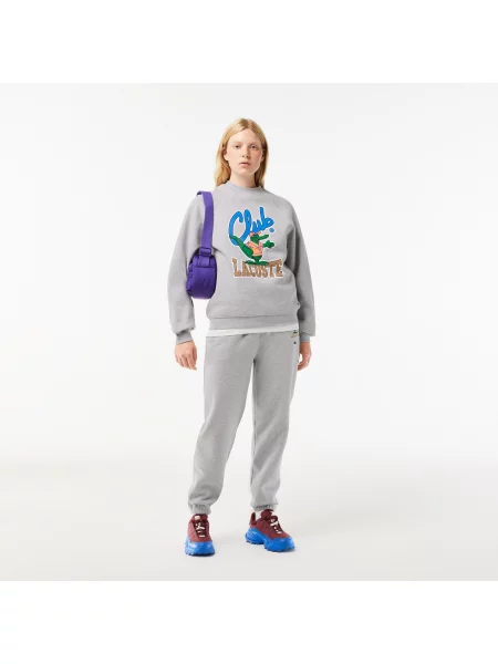 Lacoste Bluza Dresowa Loose Fit Z Rękawami Typu Raglan szara
