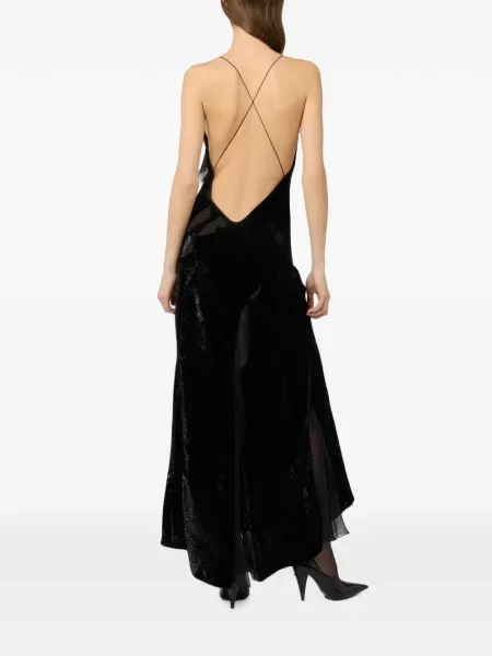 Rochie maxi Roberto Cavalli cu volane negru