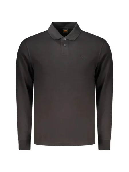 Lung tricou polo Boss negru