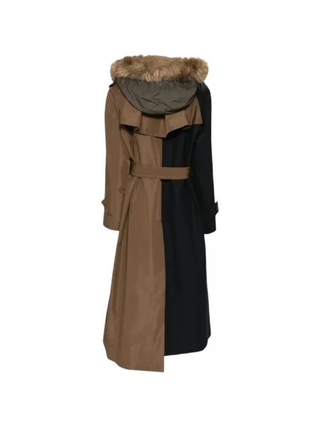 Blană artificială palton de blană Sacai maro