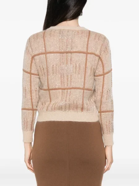 Pulover Max Mara cu paiete în carouri
