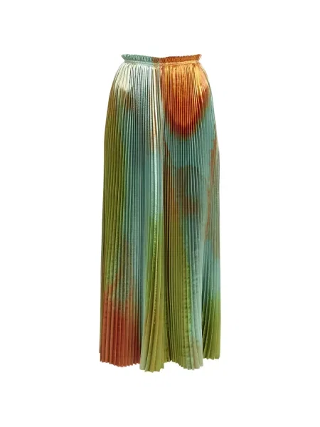 Fustă Ulla Johnson cu imagine cu imprimeu abstract verde