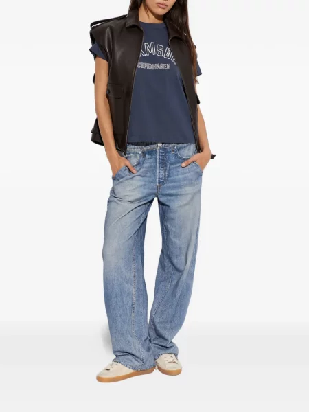 Tricou Samsøe Samsøe cu imagine albastru
