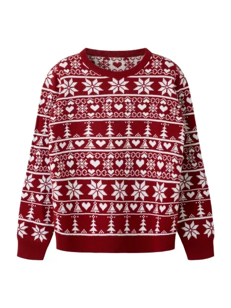NAME IT Pulover NKNRISMAS roșu alb