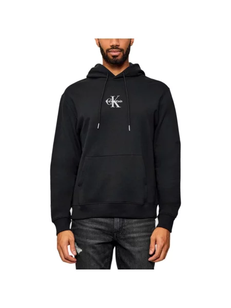 Calvin Klein Jeans Majica dugih rukava LS EU MICRO MONOLOGO HO Casual Fit crna