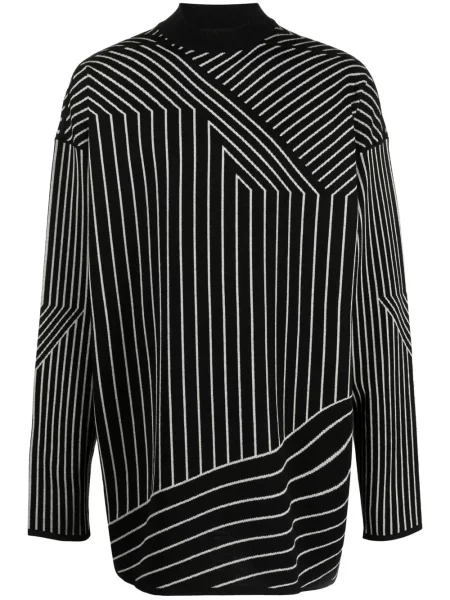 Pulover Rick Owens de lână cu dungi negru