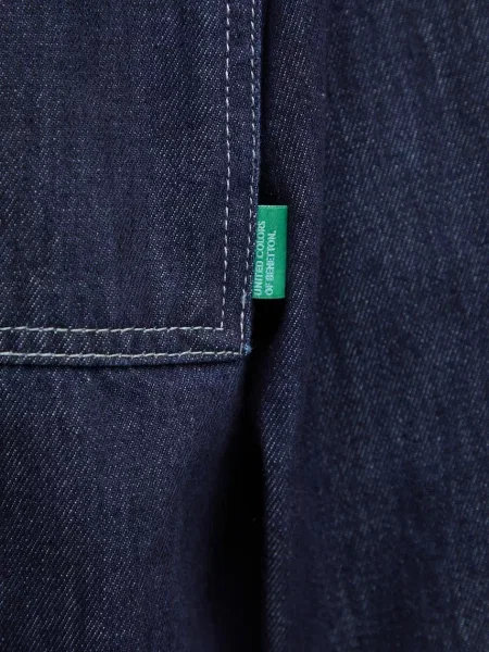 Джинсова сорочка United Colors of Benetton relaxed класичний комір синій