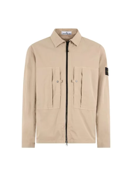 Kurtka koszulowa Stone Island z kamieniami beżowa