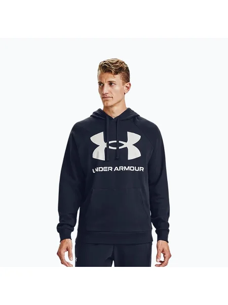 Fleecová fleecová mikina Under Armour s autogramom modrá
