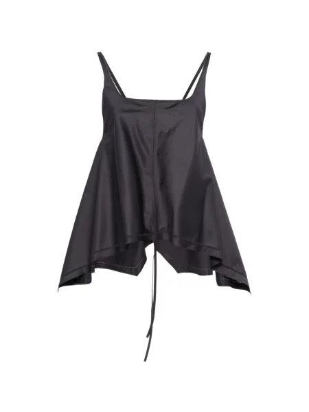 Bluzka Low Classic klasyczna wiązana w kształcie litery A niebieska