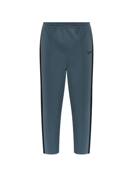 Pantaloni Kenzo cu dungi alergare cu autograf albastru