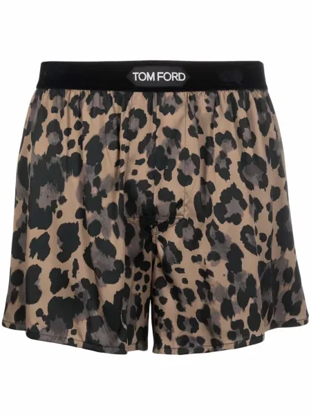 Pantaloni scurți Tom Ford cu imagine cu model leopard