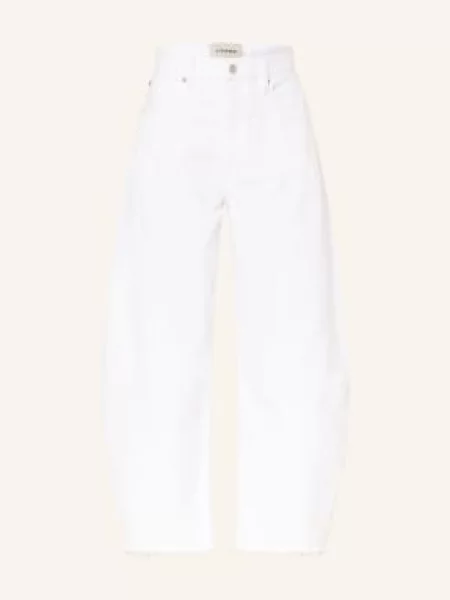 Frame Dżinsy Z Szerokimi Nogawkami The Bubble Crop weiss białe
