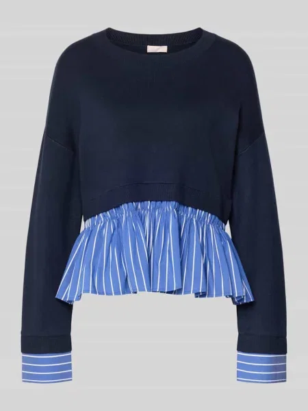 Sweter z dzianiny z mieszanki w efekcie 2 w 1 Liu Jo White