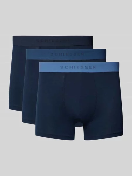 Bokserki z elastycznym z logo w zestawie 3 szt. Schiesser granatowe