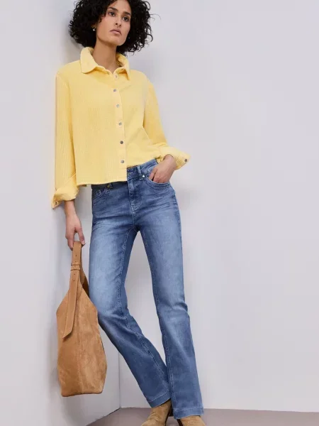 Street One Dżinsy bootcut Kobiety jednolity niebieski