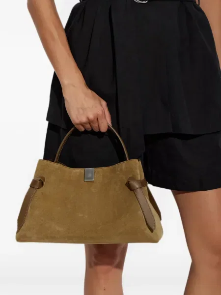 Geantă shopper Yuzefi din piele de căprioară maro