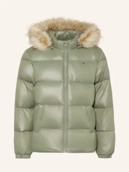 Tommy Hilfiger Péřové Bundy S Umělou Kožešinou mátová béžová