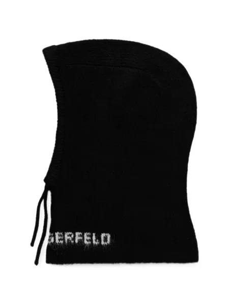 Căciulă Karl Lagerfeld tricotate cu autograf negru