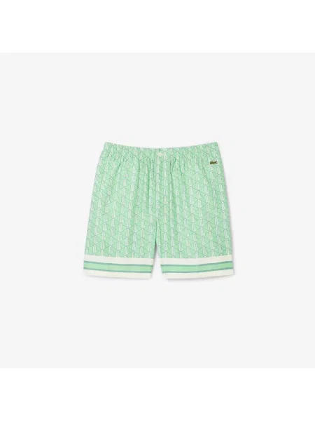 Lacoste Lekkie Szorty Z Nadrukiem Monogramu zielony