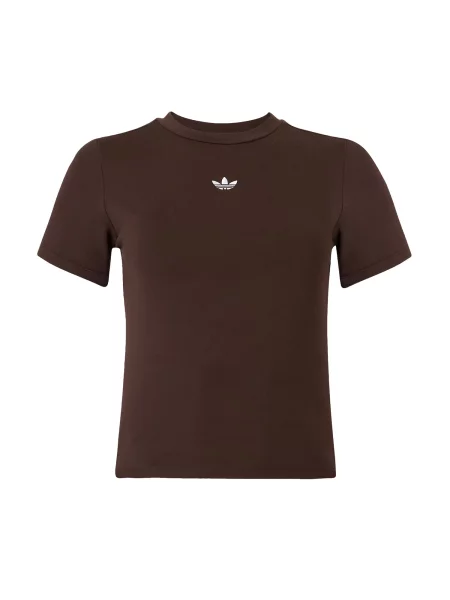 ADIDAS ORIGINALS Tricou ESSENTIALS ciocolatiu alb