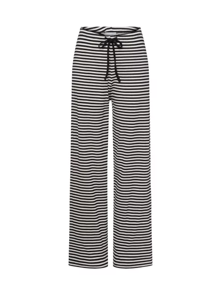 Marie Lund Spodnie Kobiety Prążki czarny|biały w S białe