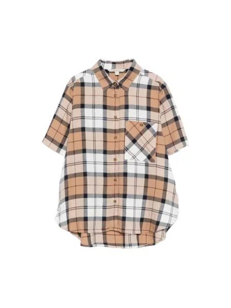 Lniana krótka koszula Barbour w kratkę