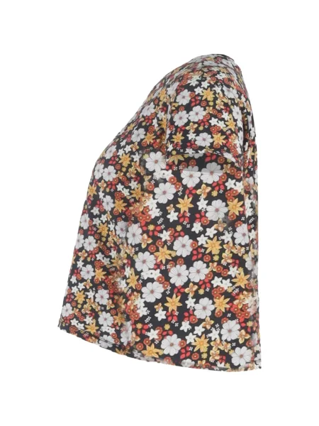 Tricou Sandro cu model floral cu imagine negru