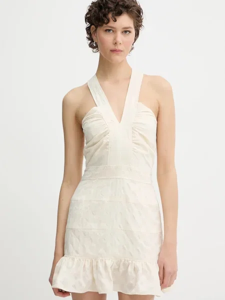 IRO rochie mini evazati bej