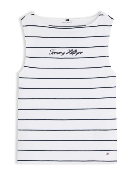 TOMMY HILFIGER Top bleumarin alb