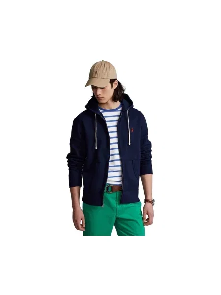 Fleecová mikina s kapucňou Polo Ralph Lauren modrá