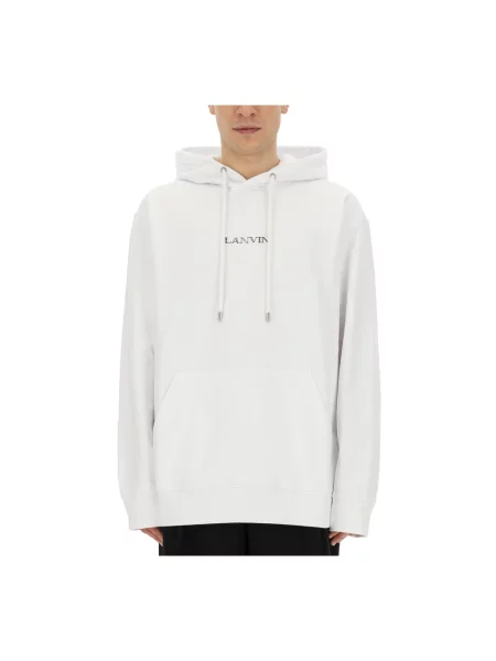 Bluza z kapturem Lanvin z kapturem biała