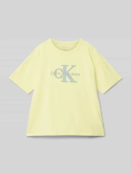 T-shirt z detalem z logo model ‘OTTOMAN’ Calvin Klein Jeans