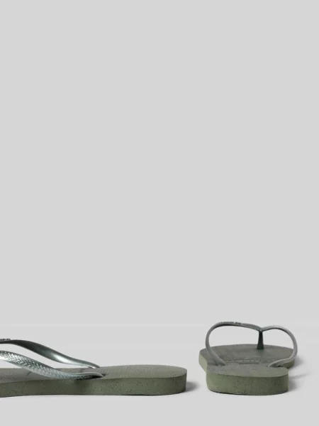 Japonki z detal z logo Havaianas oliwkowe