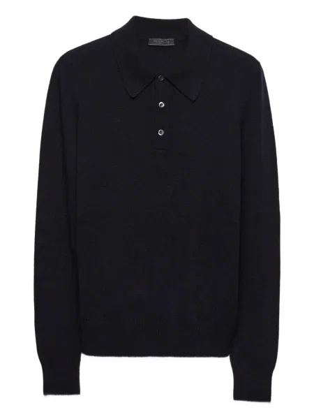 Polo Prada din cașmir albastru