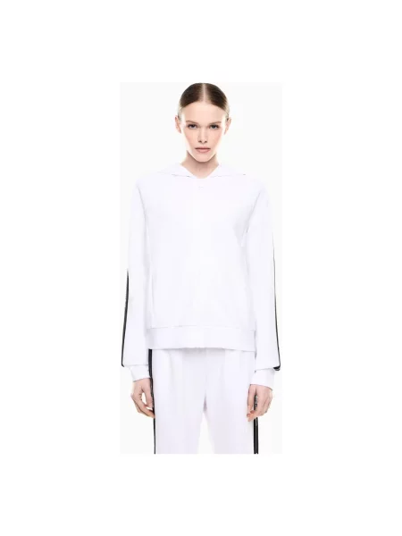 Bluza z kapturem Emporio Armani Ea7 z kapturem z logo biała