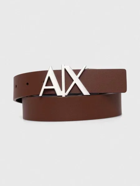 Шкіряний Armani Exchange коричневий