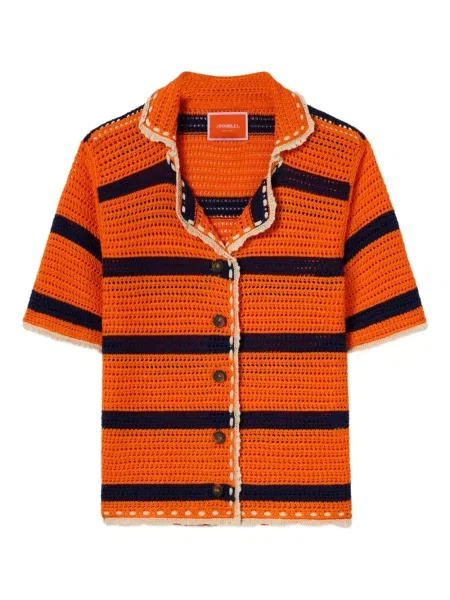 Koszula La Doublej w paski pomarańczowa