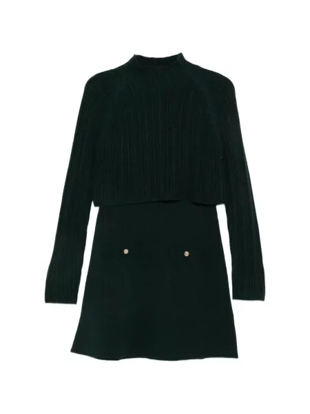 Rochie mini Maje tricotate verde