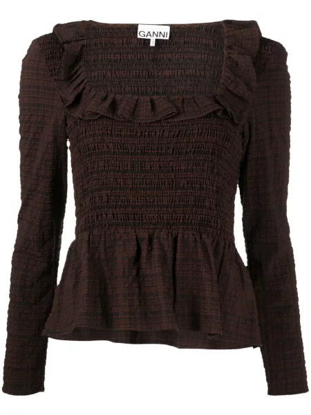 Bluză Ganni maro