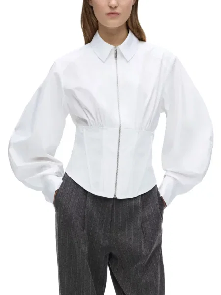 Cămașă Karl Lagerfeld din poplin alb