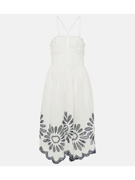 Rochie midi Ulla Johnson de in până la genunchi de costum alb