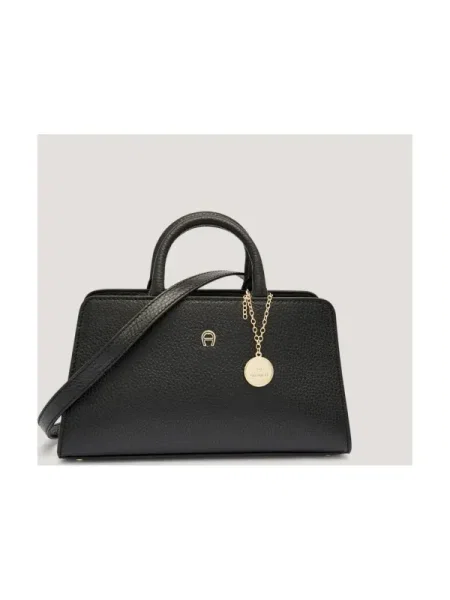 Geanta de piele Aigner din piele negru