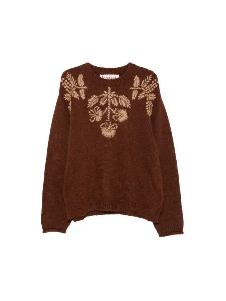 Sweter Baziszt wełniany brązowy