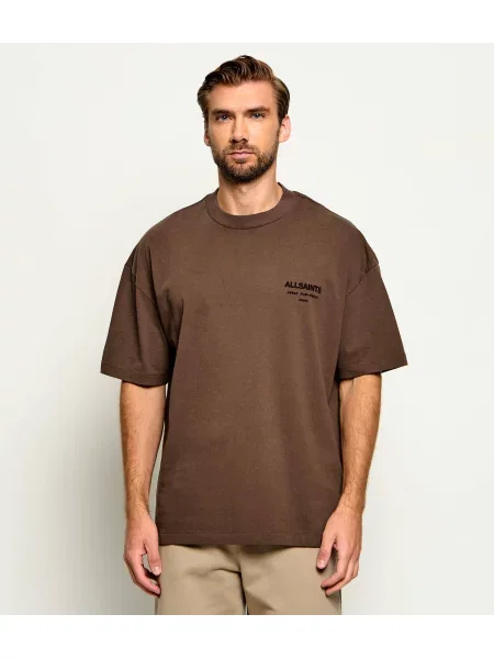 AllSaints Tricou Xander | Oversize fit maro