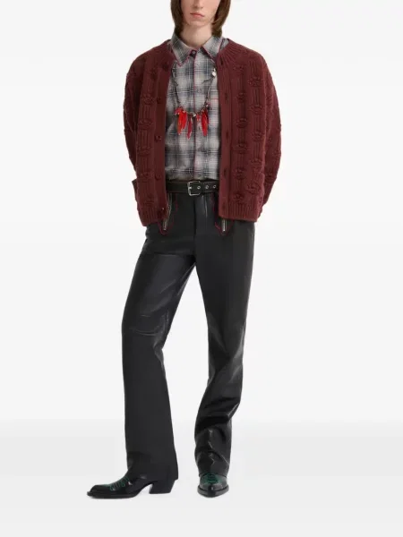 Pantaloni Marni din piele negru